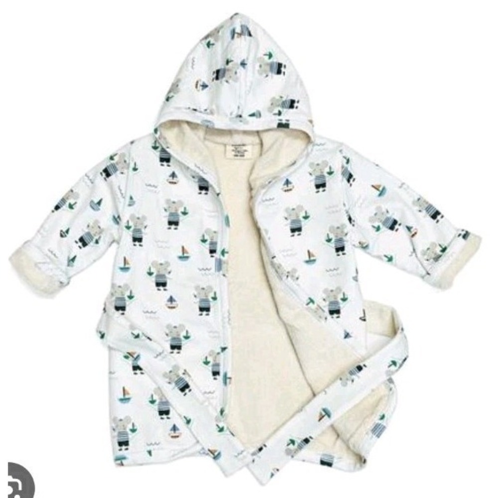Viverano Organic Organic Cotton Terrycloth Robe Romper Jumpsuit 6-12m Soft Eco